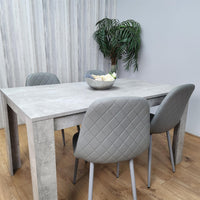 Wooden Rectangle Dining Table Sets with Set of 4 Chairs for Dining Room, Grey