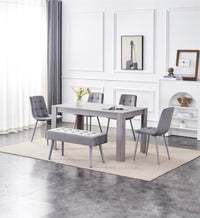 Dining Table and 4 Chairs With Bench Grey 4 Grey Velvet Chairs Wood Table Dining Set Furniture