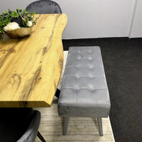 Wooden Rectangular Dining Table Set with Velvet Chairs & Wooden Benches