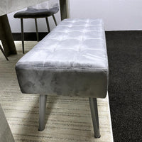 Grey Wooden Dining Table Set with 4 Grey Chairs and 1 Bench - Dining Kitchen Room Furniture