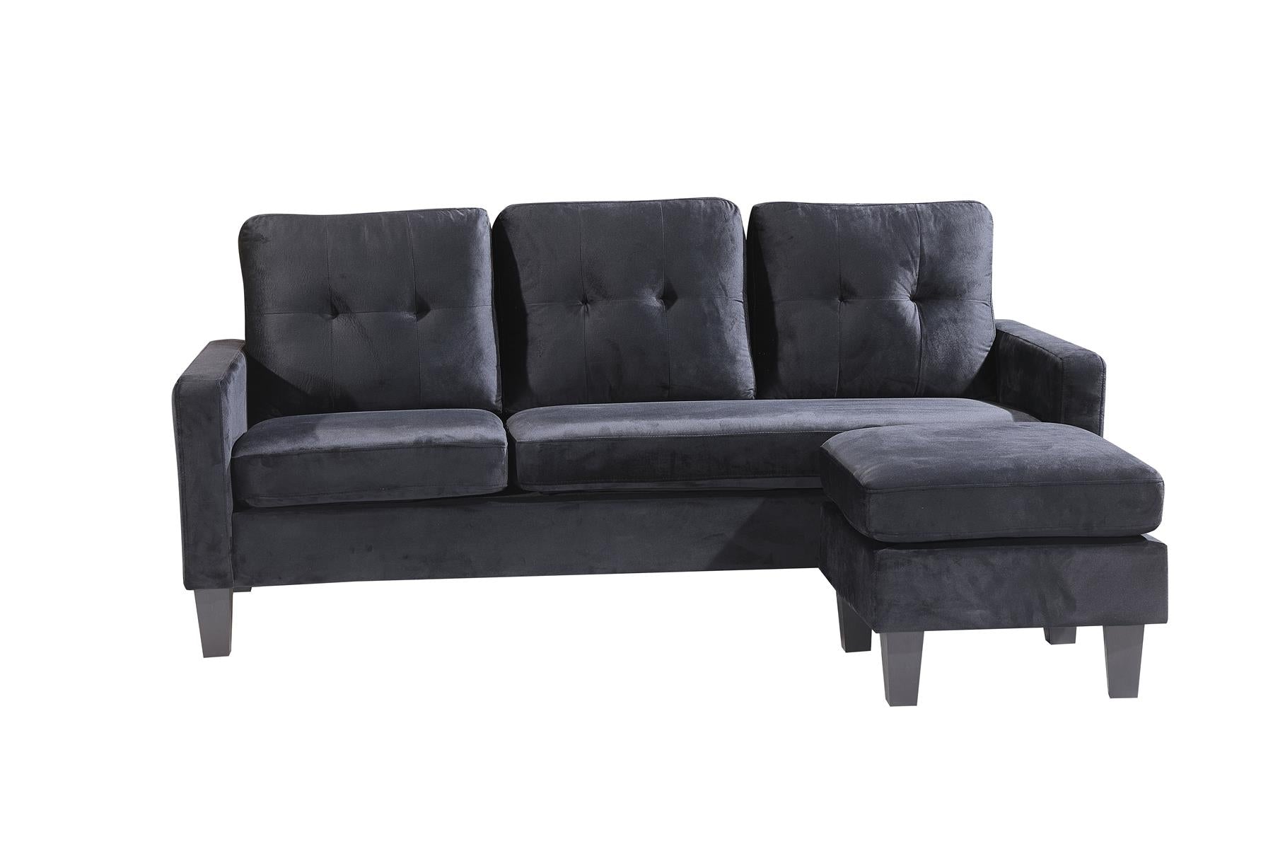 Black sectional with ottoman hotsell