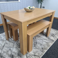 Dining Table Set with 2 Benches Dining Room and Kitchen table set of 2