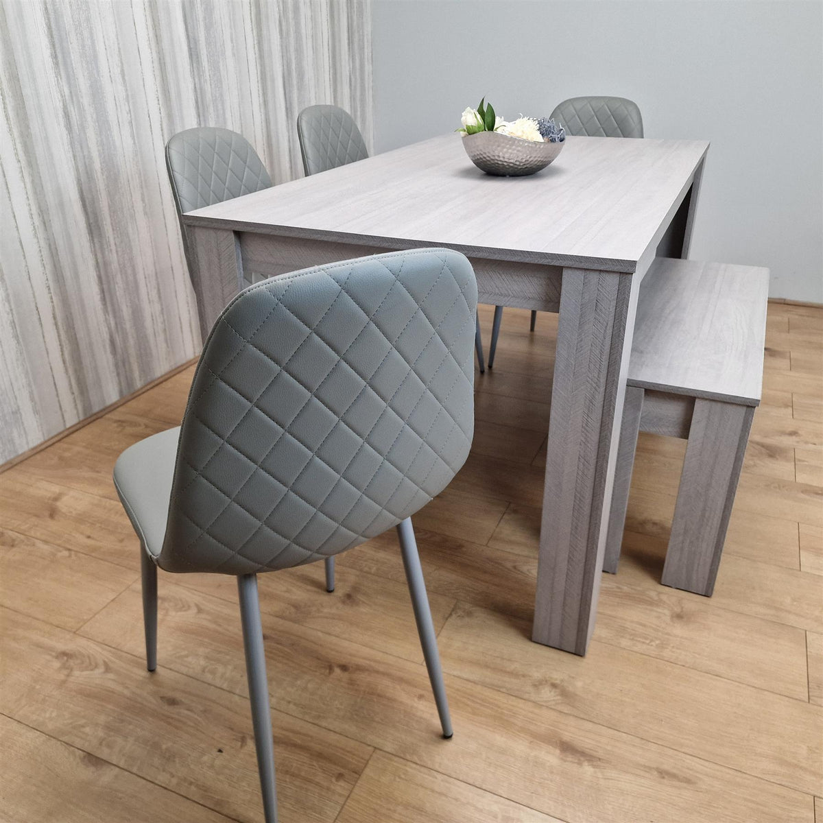 Dining Table Set with 4 Chairs Dining Room, Kitchen table set of 4, and Bench