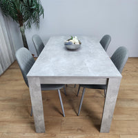 Wooden Rectangle Dining Table Sets with Set of 4 Chairs for Dining Room, Grey