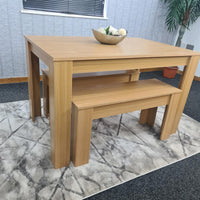 Dining Table Set with 2 Benches Dining Room and Kitchen table set of 2