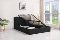 Ottoman Stoarge Bed black small double 4ft leather and 1 Mattress bedroom furniture