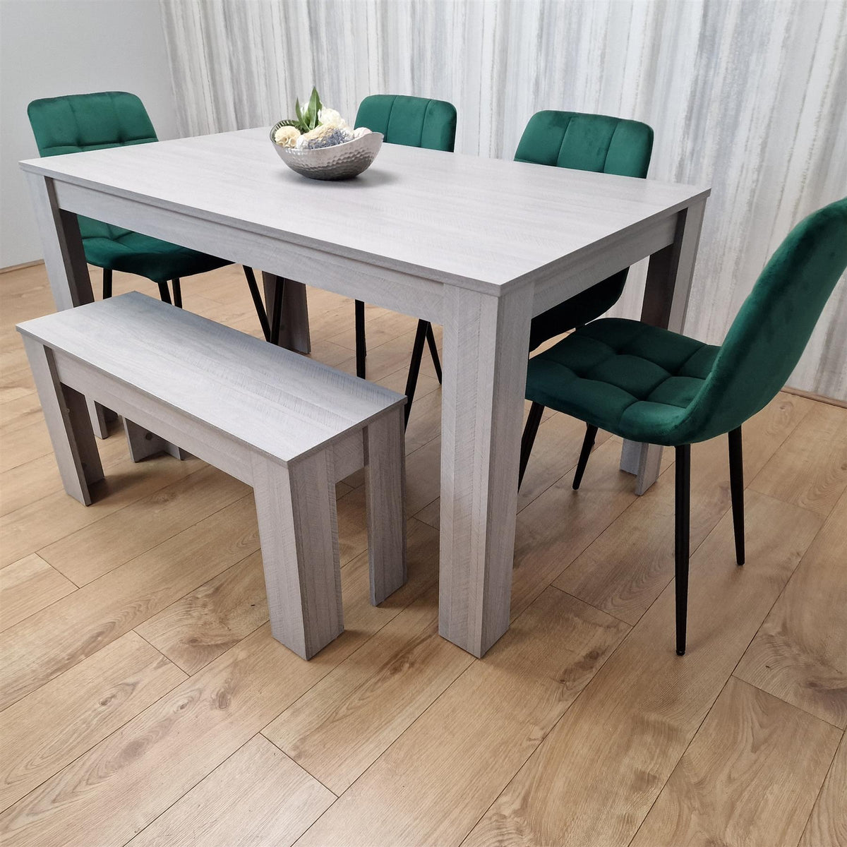 Dining Table Set with 4 Chairs Dining Room, Kitchen table set of 4, and Bench