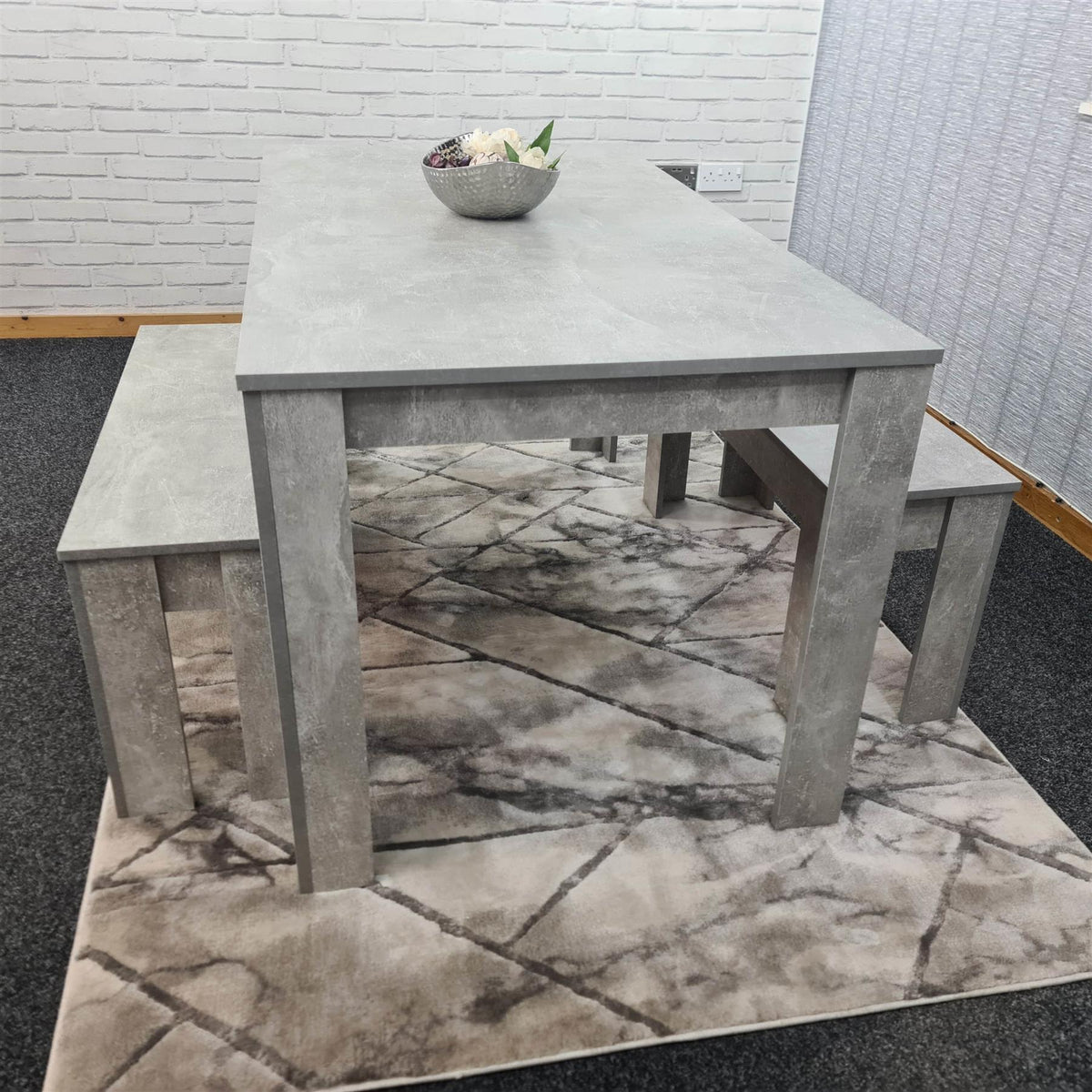 Dining Table Set with 2 Benches Dining Room and Kitchen table set of 2
