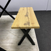 Brown Wooden Dining Table with 2 Grey Chairs and Bench - Dining Kitchen Room Furniture