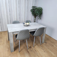 Wooden Rectangle Dining Table Sets with Set of 4 Chairs for Dining Room, Grey