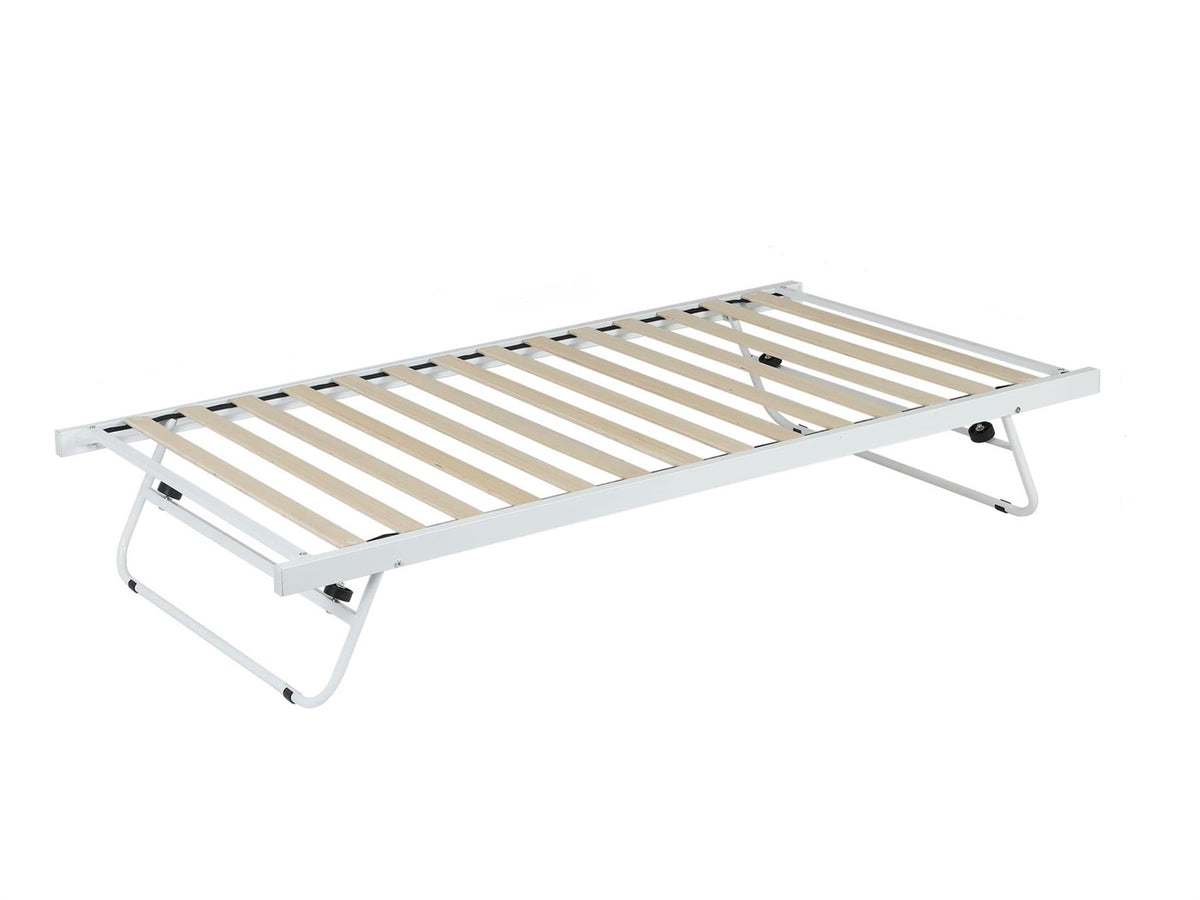 Daybed Trundle Frame Metal 3ft Single with 1 Mattress Day Bed Guest Room Bedroom Living Room