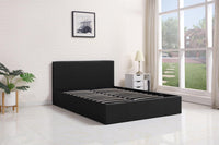 Ottoman Stoarge Bed black small double 4ft leather and 1 Mattress bedroom furniture