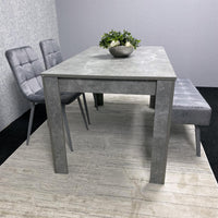 Grey Wooden Dining Table Set with 2 Grey Chairs and one Bench - Dining Furniture
