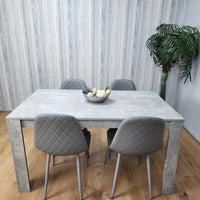 Wooden Rectangle Dining Table Sets with Set of 4 Chairs for Dining Room, Grey