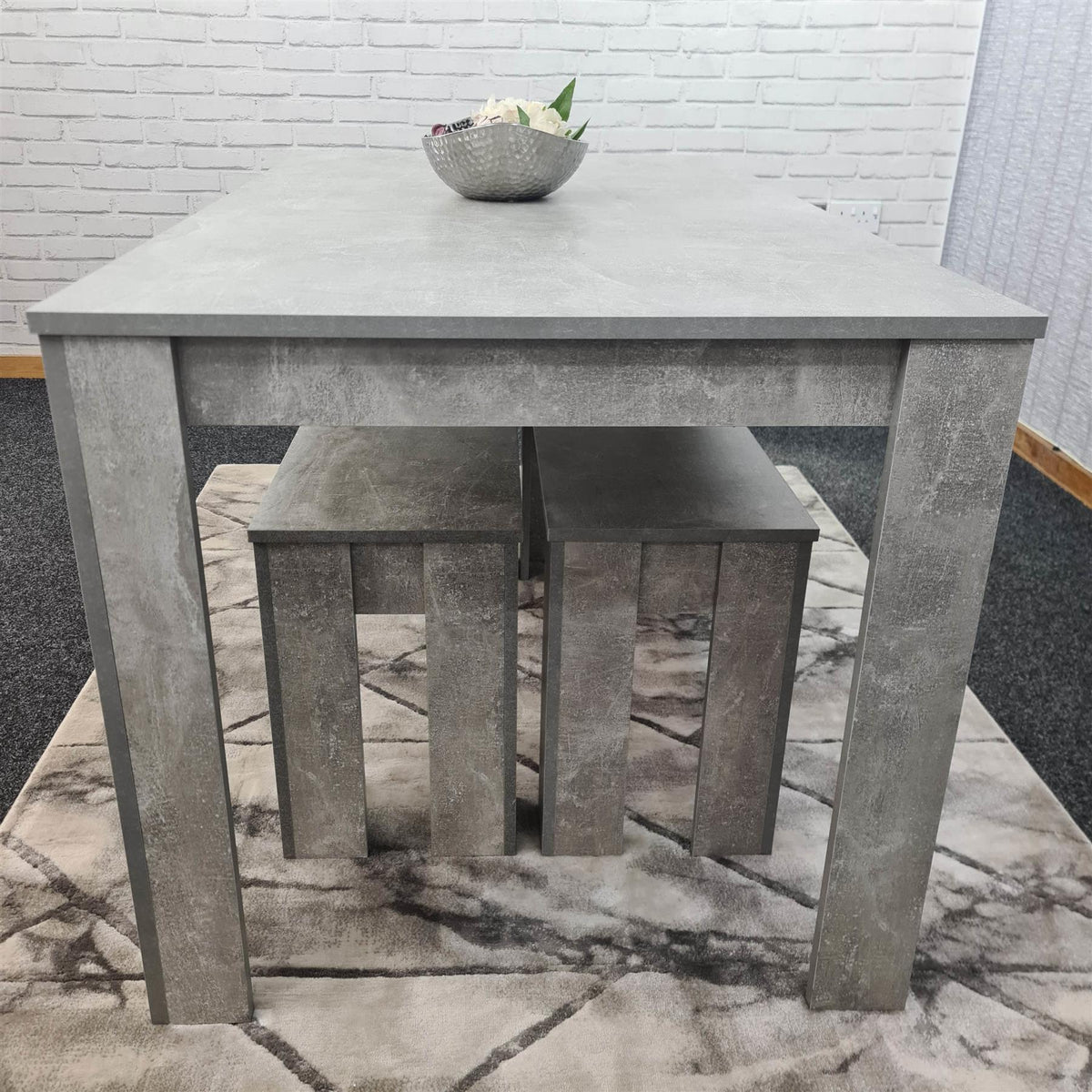 Dining Table Set with 2 Benches Dining Room and Kitchen table set of 2