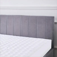 Ottoman Bed Gas Lift Storage Grey 3ft Single with 1 Mattress Line Pattern Velvet Bedroom