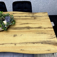 Wood Dining Set with Velvet Chairs & Grey Velvet Bench