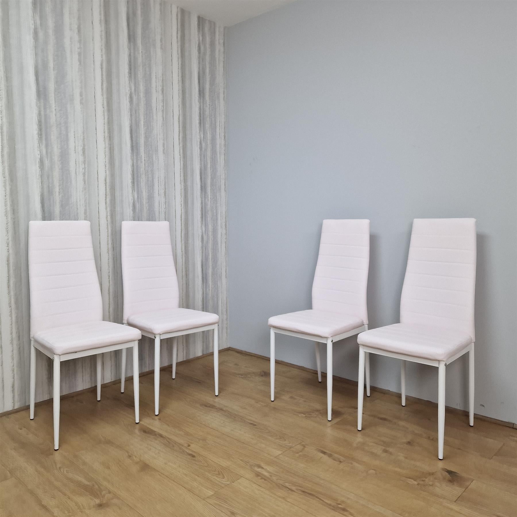 Dining Chairs Set of 4 Pink Leather Kitchen Chairs