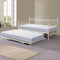 Daybed Without Trundle white 3ft single bed and 1 spring mattress metal bedroom living room