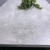 Grey Wooden Dining Table Hairpin Legs with 2 Benches - Dining Kitchen Room Furniture