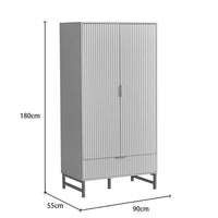 Modern White Wardrobe with Gold Metal Legs – Elegant Storage Solution for Bedroom