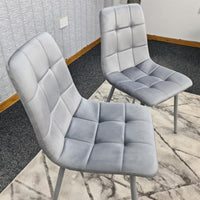 Dining Table and 2 Chairs With Bench Dark Grey Table 2 Grey Velvet Chairs Wood Table Dining Set Furniture