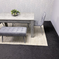 Grey Wooden Dining Table Set with 2 Grey Chairs and 2 Benches - Dining Furniture