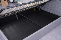 Ottoman Storage Bed 3ft Single Grey with 1 Mattress Wooden Fabric Bedroom