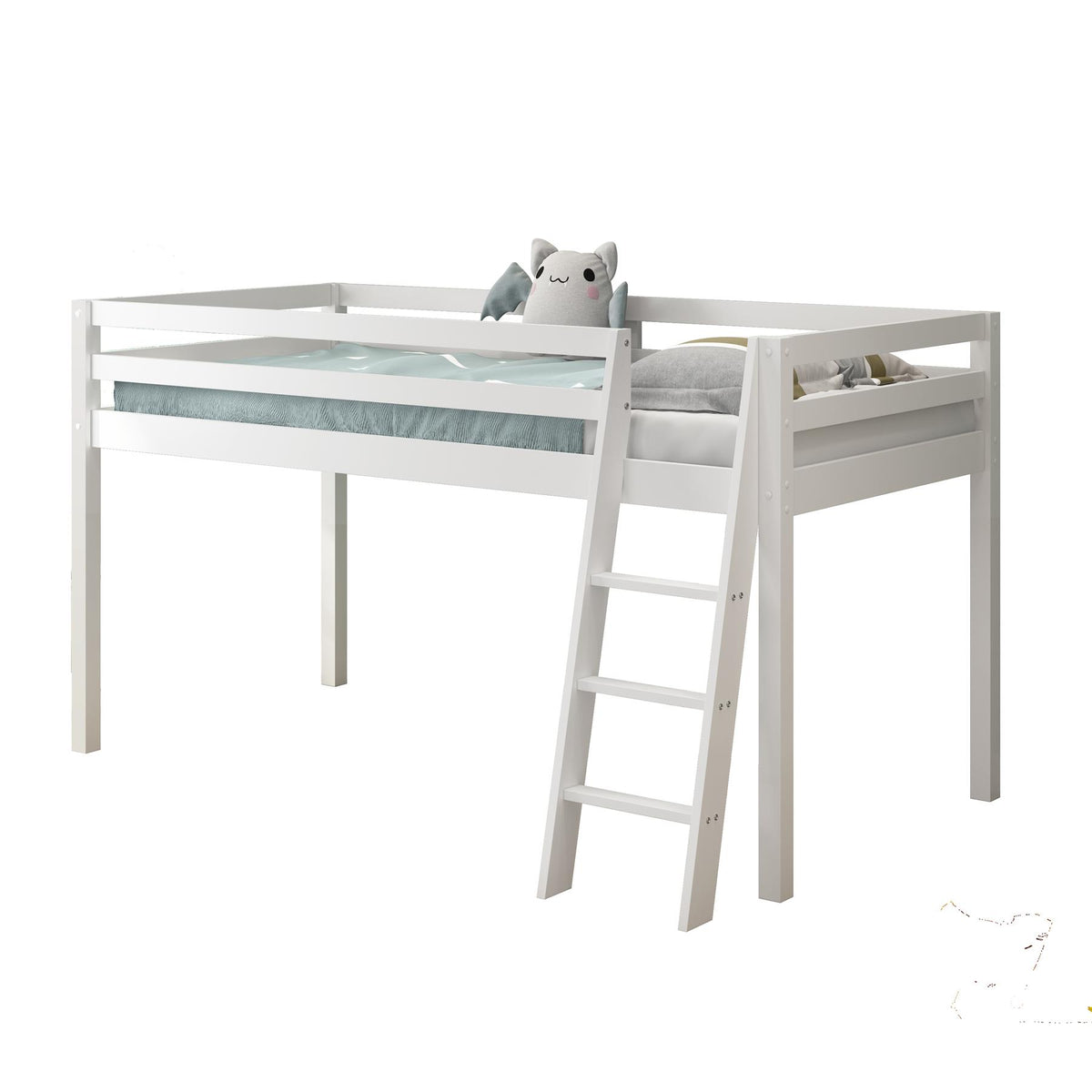Mid sleeper Bed kids white 3ft single wooden childrens bedroom furniture