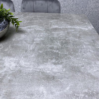 Grey Wooden Dining Table Set with 4 Grey Chairs and 1 Bench - Dining Kitchen Room Furniture