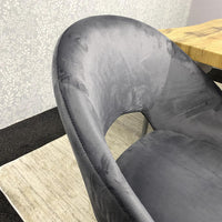 MDF Dining Set with Velvet Chairs & Tufted Velvet Benches