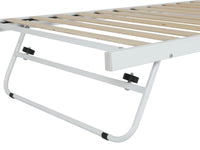 Daybed Trundle Frame Metal 3ft Single with 1 Mattress Day Bed Guest Room Bedroom Living Room