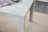 Dining Table with 4 Grey Velvet Chairs Stone Grey Effect Wood Table Set for Dining Room