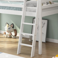 Mid sleeper Bed kids white 3ft single wooden childrens bedroom furniture