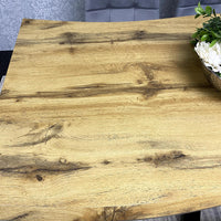 Wood Dining Set with Tufted Velvet Chairs & Grey Velvet Bench