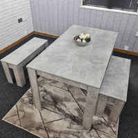 Dining Table Set with 2 Benches Dining Room and Kitchen table set of 2