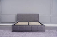 Ottoman Storage Bed Grey 4ft6 Double with 1 Mattress Wooden Fabric Bedroom Furniture