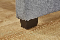 Daybed with Trundle Grey 3ft Single with 2 Mattresses Fabric Tufted Wooden Bedroom