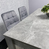 Grey Wooden Dining Table Set with 2 Grey Chairs and one Bench - Dining Furniture