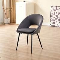 Wooden Dining Table and 4 Grey Velvet Chairs Set With Metal Legs – Stylish Dining Room Furniture
