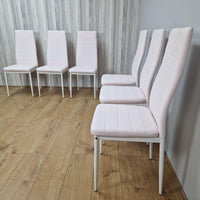 Dining Chairs Set of 6 Pink Leather Kitchen Chairs