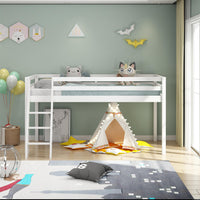 Mid sleeper Bed kids white 3ft single wooden childrens bedroom furniture