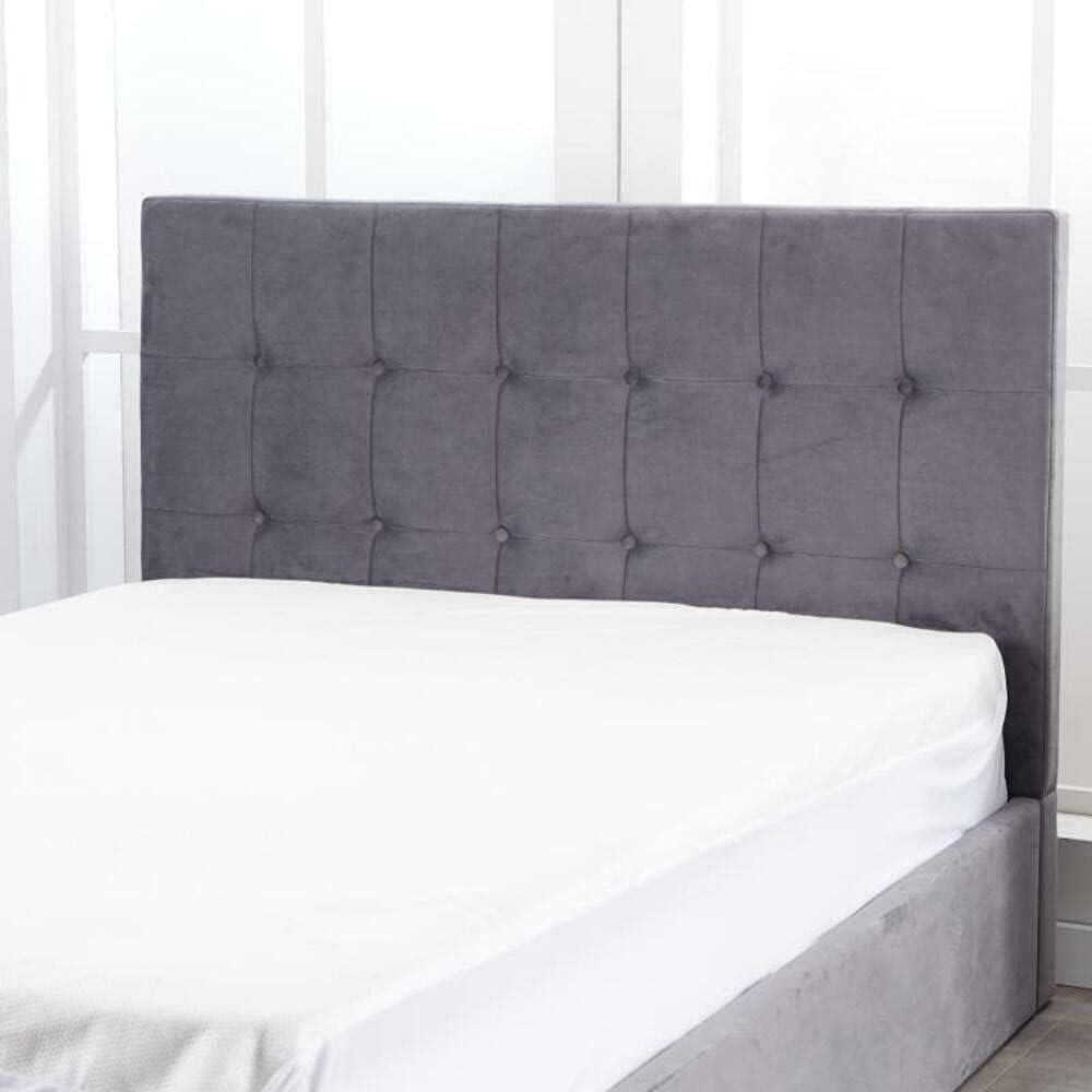Ottoman Bed Gas Lift Storage Grey 4ft6 Double Cushioned Velvet Bedroom