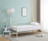 Daybed Without Trundle White 3ft Single Bed with 1 Mattress Metal Bedroom Living Room